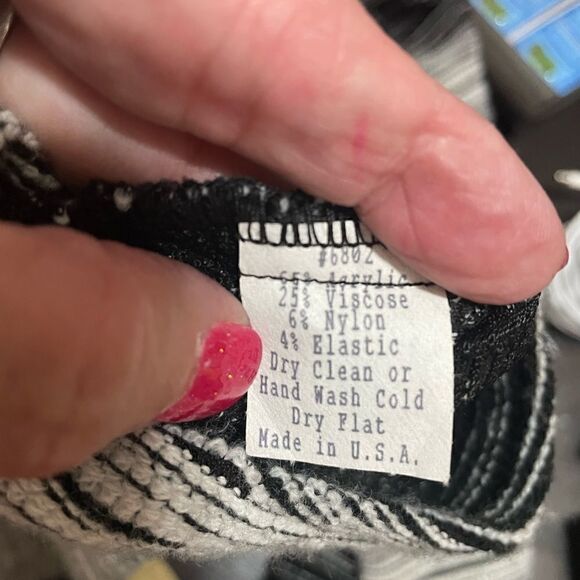 Andria Lieu Collection Womens Sweater Jacket Size L Black White Striped Buttons - Picture 4 of 4